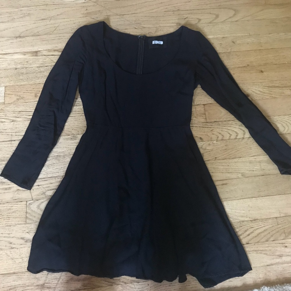 Reformation black mini dress